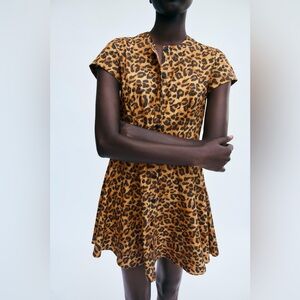 Zara ZW Animal Print Dress Size Medium NWT